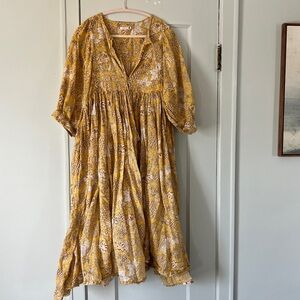 Anthropologie SUNDRY boho floral block print midi dress